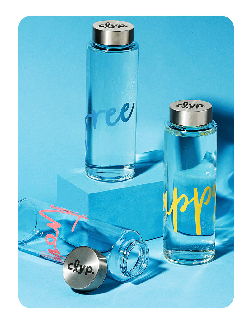 clyp Trinkflasche 1 Liter • aus Borosilikatglas