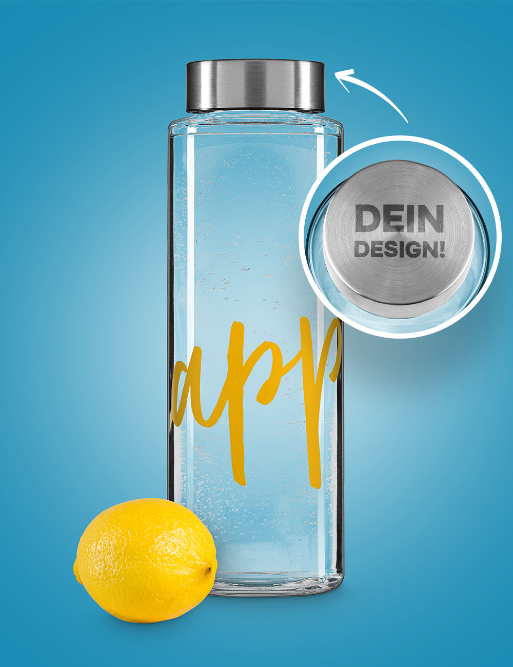 clyp Trinkflasche happy - dein Design