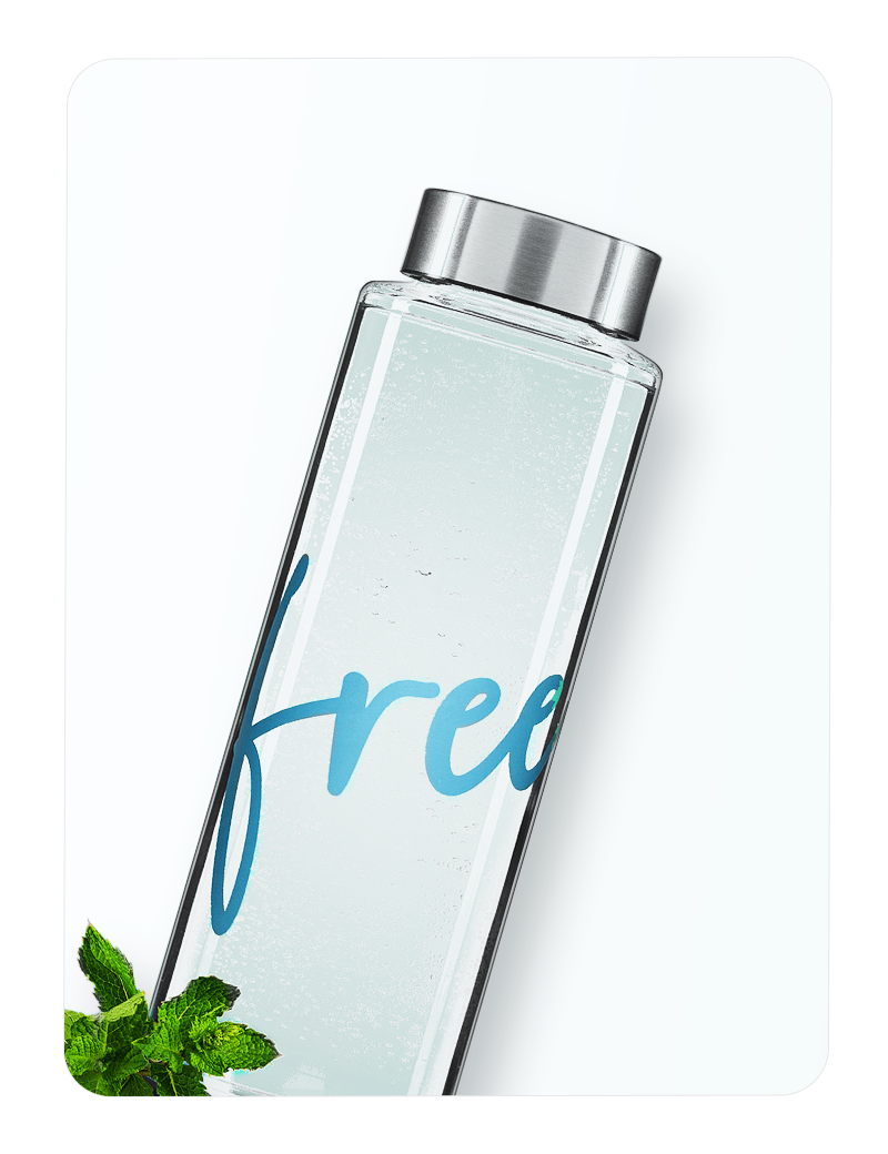 clyp Trinkflasche 1 Liter • aus Borosilikatglas