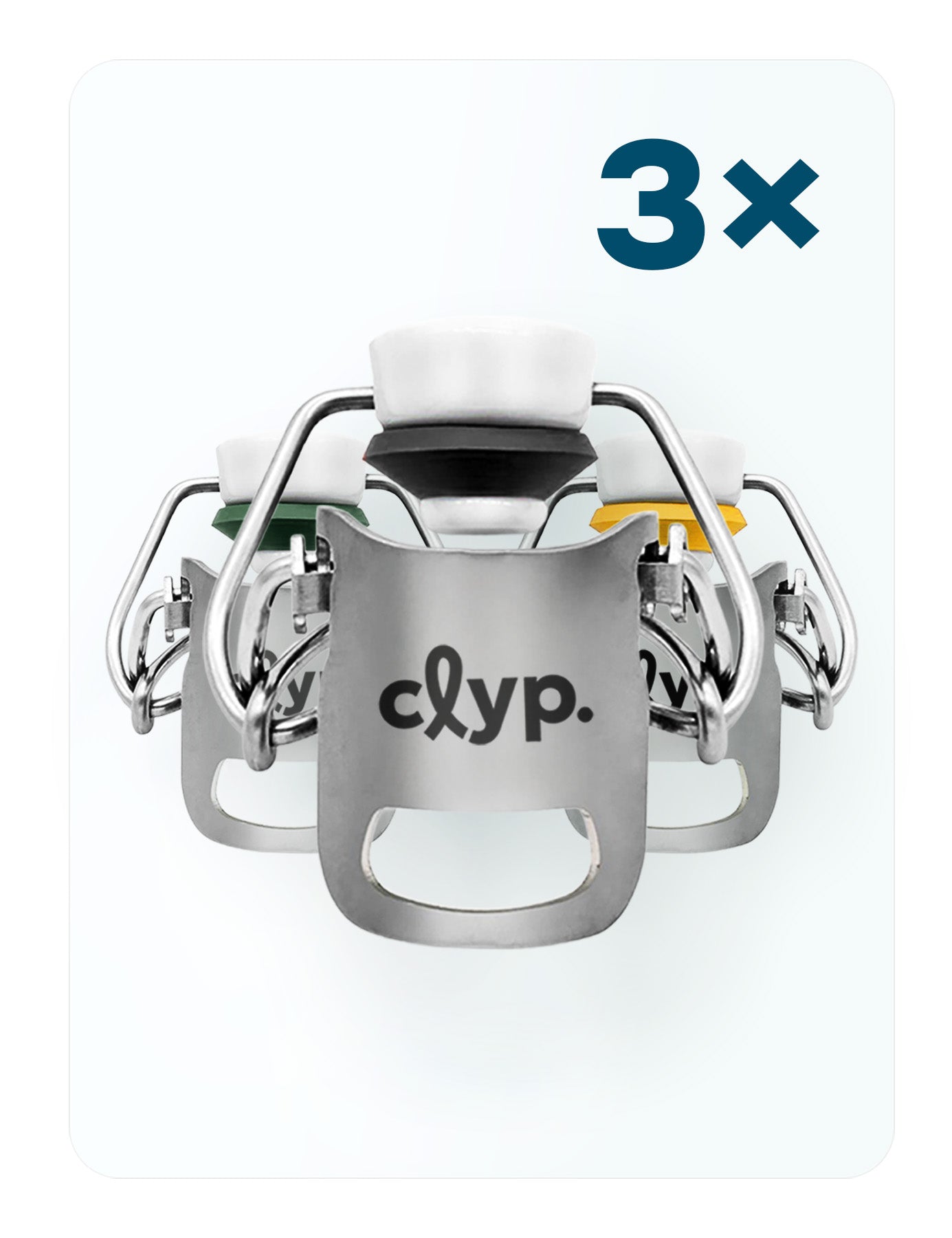 clyp Original - 3 Stück + bunte Dichtung